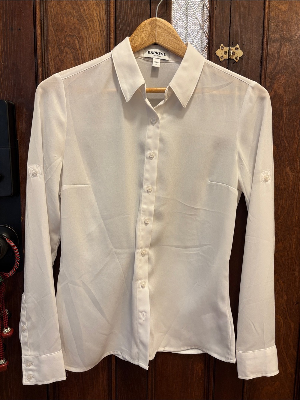 Express womens portifino White Button-Up Shirt